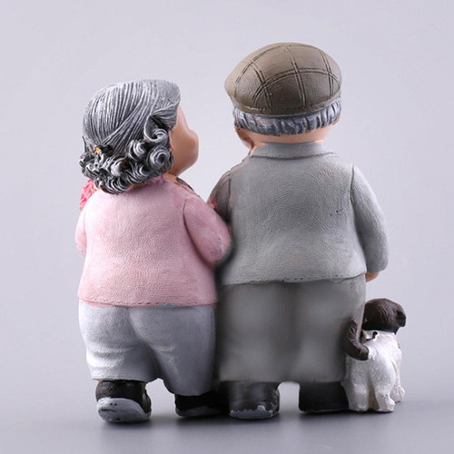 Home Statue Elderly Couple Resin