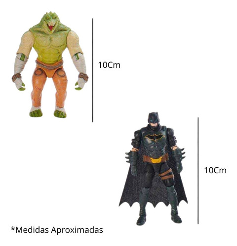 Boneco Batman E Crocodilo Pack De Batalha Com Batciclo