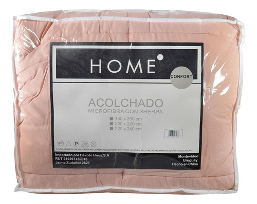 Acolchado Home Confort King Size Rosa Pastel 220x240cm