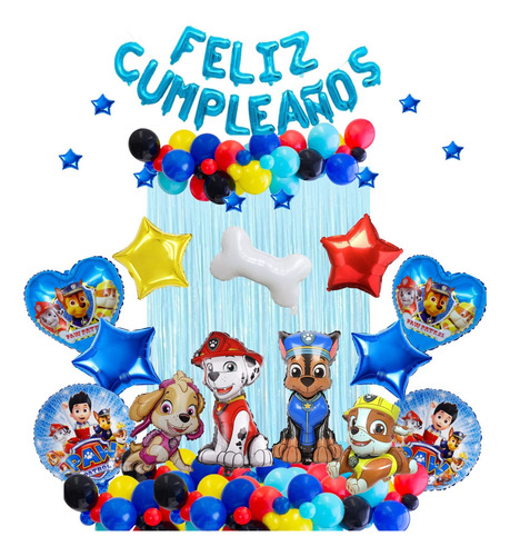 Globos Feliz Cumpleaños Paw Patrol Chase Skye Rubble Edad