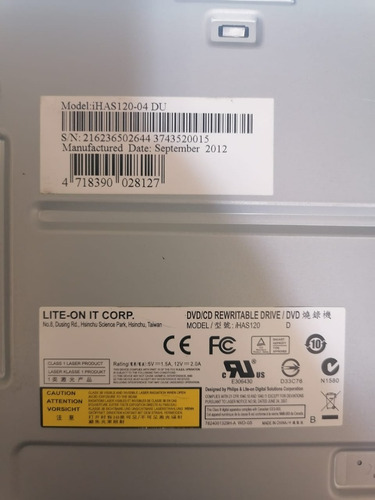 Quemadora Copiadora De Cd Y Dvd Marca Liteon De 1 Para 6 (Usado)