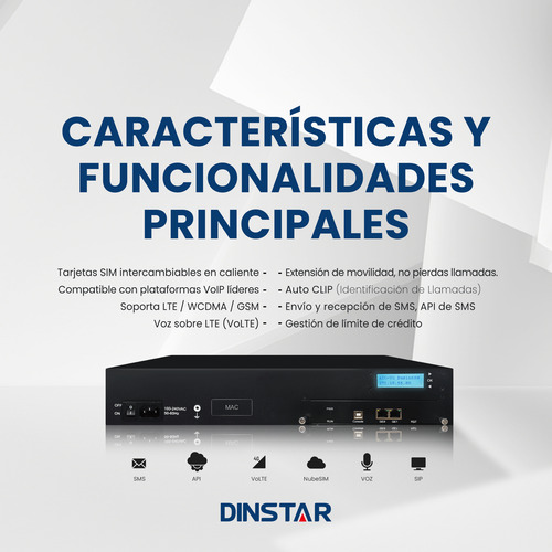 Gateway Gsm Dinstar Uc2000 32 Canales 4g Para Call Center