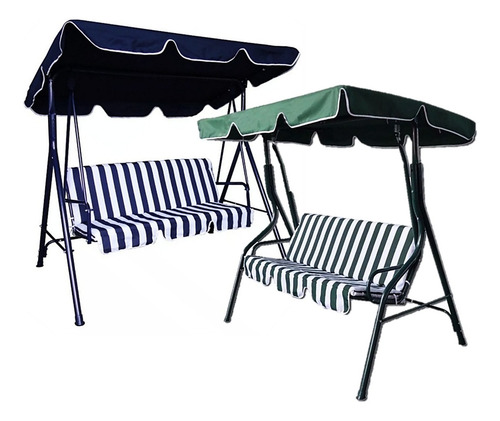Hamaca Jardin Sillon 3 Pers Toldo Mecedora Columpio Exterior Color Verde