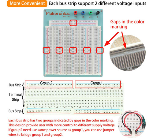Makeronics 3220 Solderless Breadboard | 3220 Tie-points E...
