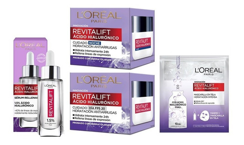 Combo Loreal París Revitalift Ácido Hialuronico Facial 