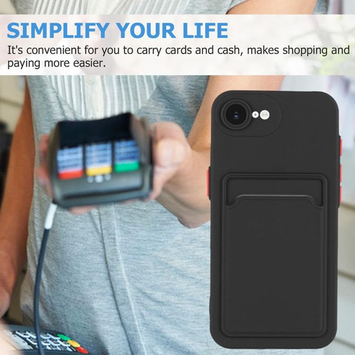 Capa Tpu Para iPhone 16e Com Slot Para Cartão