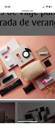Neceser Amenity Kit Emirates Airline Bulgari Mujer Completo Crema Lisa