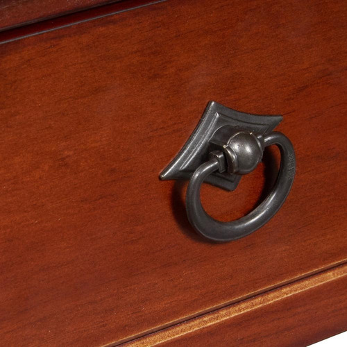 Mesa Consola De Madera Y Mdf Color Tabaco Doble Cajón Titian