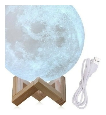 Lampara Luna Led Moon Lamp 3d Multicolor Recargable 