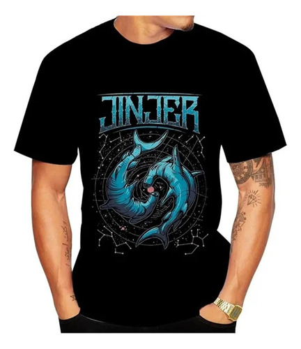 Asx Camiseta Masculina Estampada En 3d De Banda De Rock