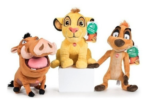 Imagen 2 de 4 de Peluche Simba Con Sonido - El Rey Leon 30cm E.full