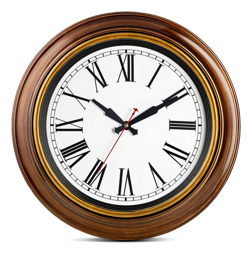 Relógio de parede extra grande, silencioso e elegante de 45 cm