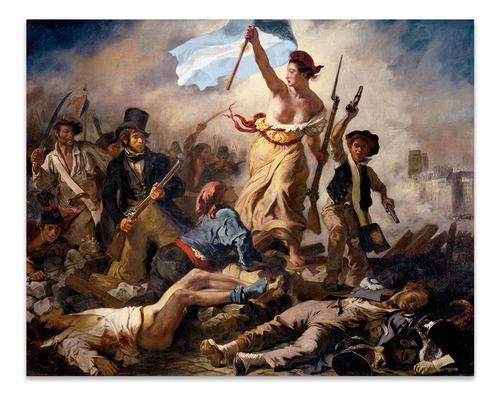 Cuadro La Libertad Guiando Al Pueblo Arg Delacroix 64x80