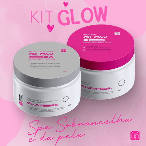 Kit Glow Spa Da Sobrancelha E Pele Argila Esfoliante Óleos