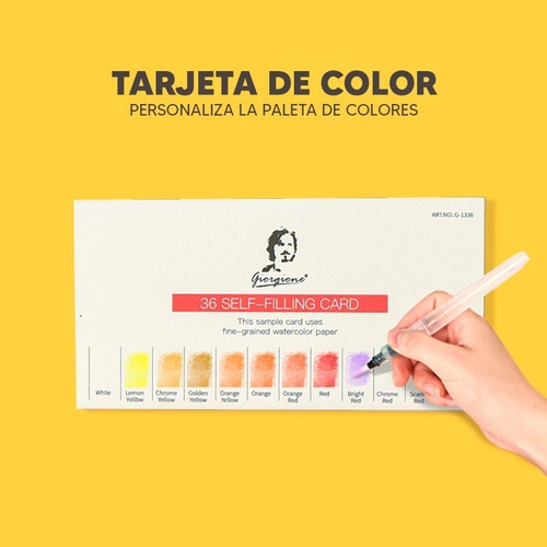 Imagen 10 de 10 de Kit De Acuarela En Pastilla Profesional 36 Colores Giorgione
