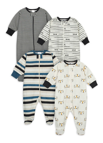 Set De 4 Pijamas Enterizas Talla 3-6 Meses Onesies Brand