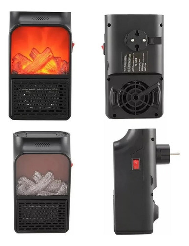 Pack X2 Calefactores Eléctricos Termoventilador Portátil Bajo Consumo 1000w Marin Color Negro Calienta Rápido Hogar Oficina Compacto Silencioso Invierno Regulable Protección Térmica Ahorro Energía