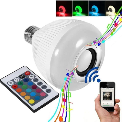 Lámpara LED Bluetooth Rgb Sound Reproduce música 12 W + Control 110 V/220 V