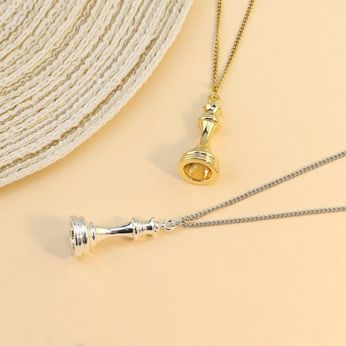 P Juego De Collares For Pareja Con Colgante De Ajedrez.