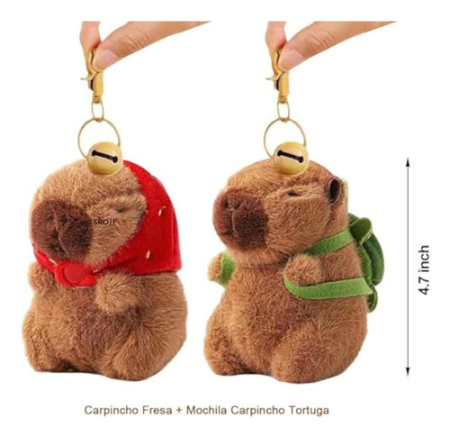 2 Piezas Llavero Juguete De Peluche De Capibara