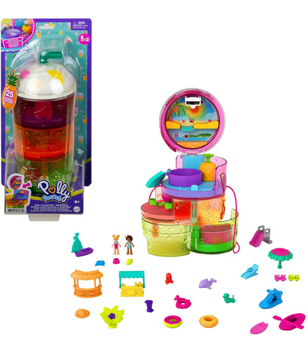 Set De Juego Caneca De Jugo Polly Pocket Spin & Reveal Con