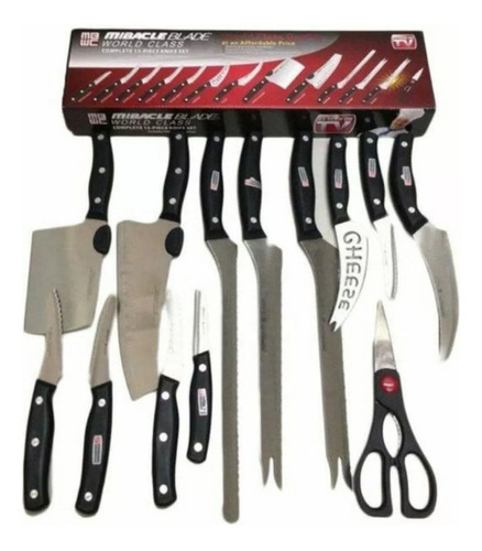  Set Cuchillos Profesionales Miracle Blade 13 Piezas,tijeras