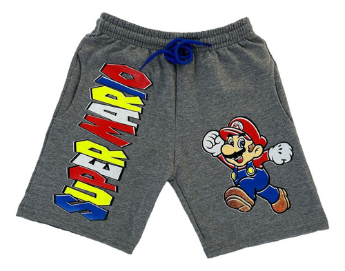 Short Bermuda Rústico Mario Bros  Nene Estampado Premium 