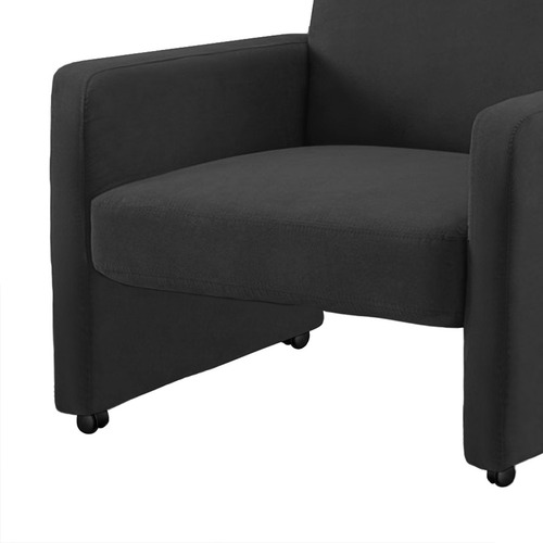 Poltrona Mirella Suede Grafite Com Rodízios - D'rossi