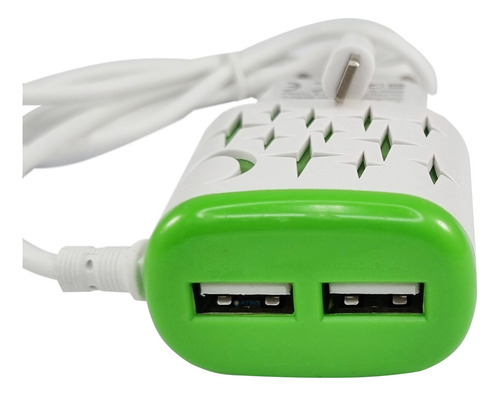 Cargador Carga Rapida Compatible Lightning + Dos Usb Calidad Color Verde