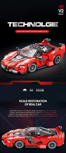 Juego De Bloques 360pzas Coche Deportivo Rojo