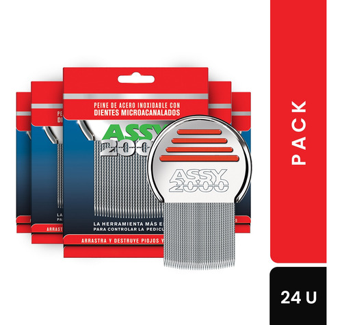 Peine Fino Assy 2000 Piojos Y Liendres Pack X 24 Unidades