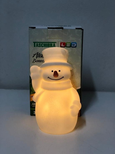 Enfeite Natalino Alasca Boneco De Neve Led Pilha Taschibra