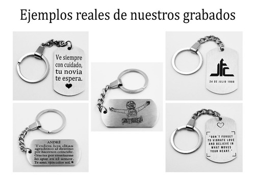 Imagen 4 de 8 de Llavero Personalizado Calendario Y Texto Acero Inoxidable
