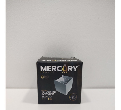 Aplique Led Box 10x10 Blanco 06w, Mercury (cod.1369)