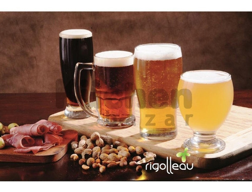 Imagen 5 de 10 de Vasos Cerveceros Pinta Rigolleau Set Vasos De Cerveza Vidrio Grueso Para Cervecería Apilables - 540 Ml
