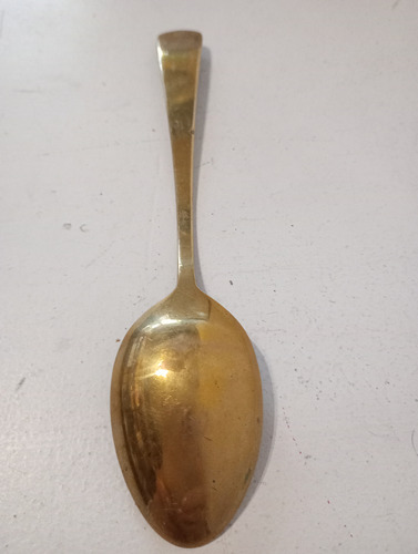 Liquido Antigua Cuchara Alpaca Dorada Cincelada Circa 1920 (Usado)