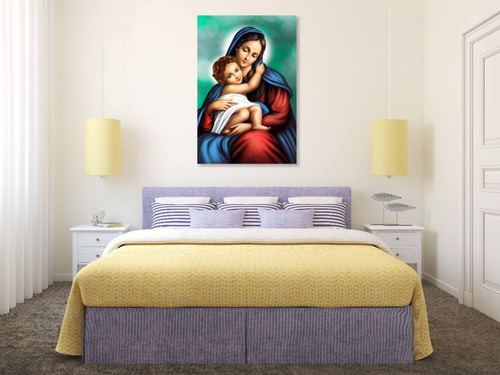 Cuadro Canvas Católico Virgen María & Niño Jesús 80x120cm