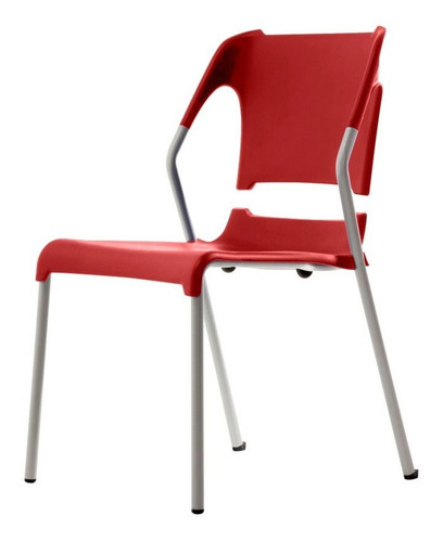 Silla Chill Polipropileno Rojo Estructura Plata Marca Durex
