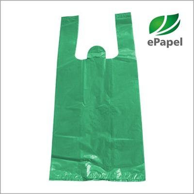 1.000 Sacola Plástica Média 38x48 - Reciclada Verde D22 Fina