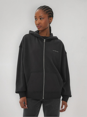 Polerón Diffused Ck Zip Negro Calvin Klein