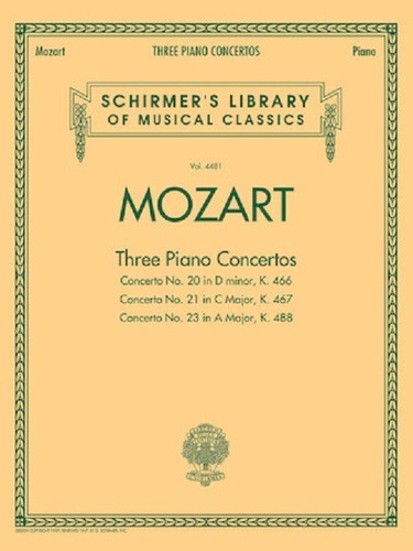 Tres Conciertos Para Piano No.20, 21 Y 23.