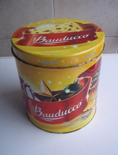 Lata Bauducco Panettone Pan Dulce Vacía 17x16 Cm