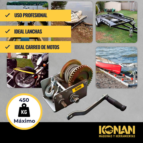 Malacate Manual Konan Tkmc/05 3 450 Kg 10 M Cable