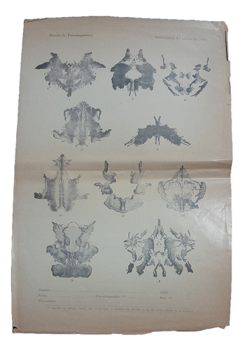 Laminas Test De Psicologia Rorschach Originales