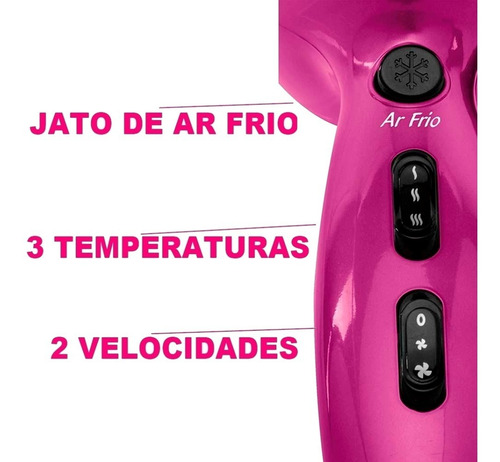 Imagem 4 de 9 de Secador De Cabelo Philco 3700 Ion Difusor + Prancha Cerâmica