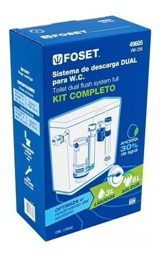 Herraje Kit Accesorios W.c. Sistema Dual Foset 49605