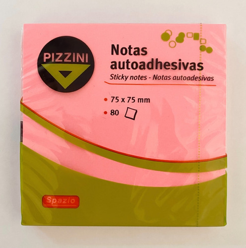 Notas Autoadhesivas Pizzini 75x75mm - 80 Hojas