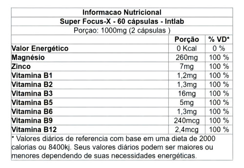 Super Focus X - 60 Cápsulas - Intlab