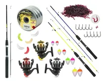 Comprar Kit De Pesca Com 3 Varas 1,20m (2 P) + 3 Molinetes + Iscas