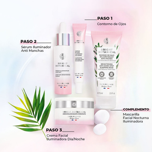 Bright Botanical Crema Facial, De Ojos, Serum Y Mascarilla